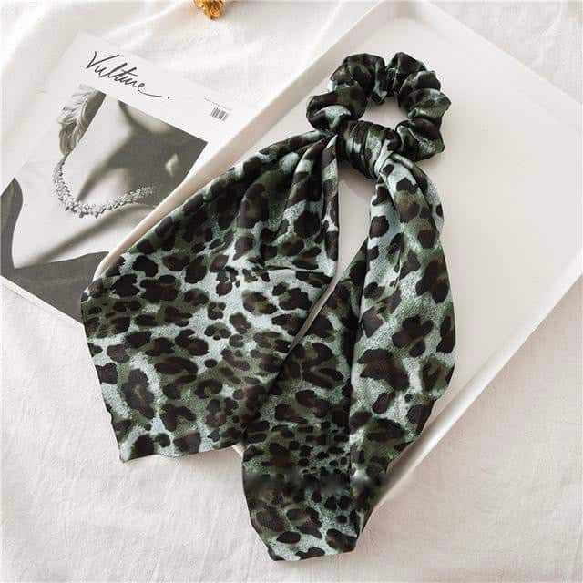 Grøn Leopard Tørklæde Scrunchie
