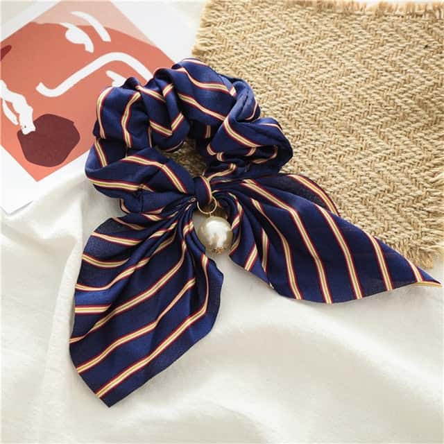 Chouchou Kort Tørklæde Navy Striber
