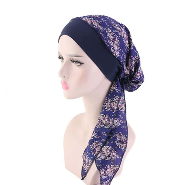 Sarah Kemotørklæde Til Kvinder Navy Blue Purple Bohemian