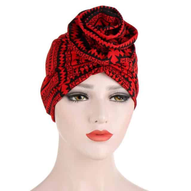 Rød Kemo-Turban Tørklæde - Prescille