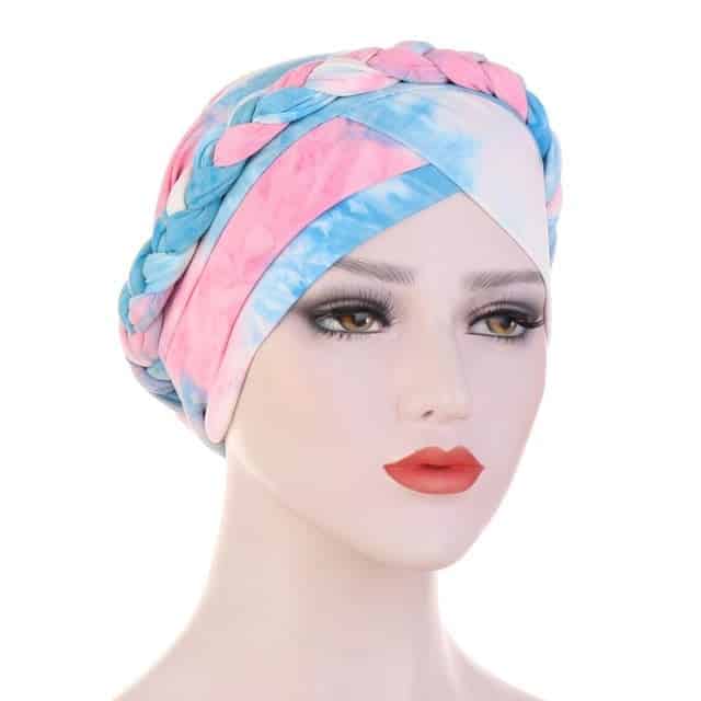 Blå Kemo Turban Tørklæde - Pastel