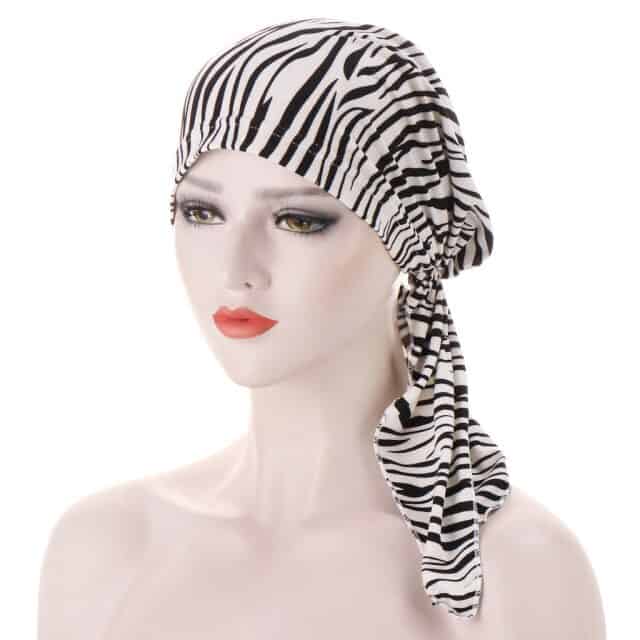 Langt Hvidt Kemotørklæde - Zebra